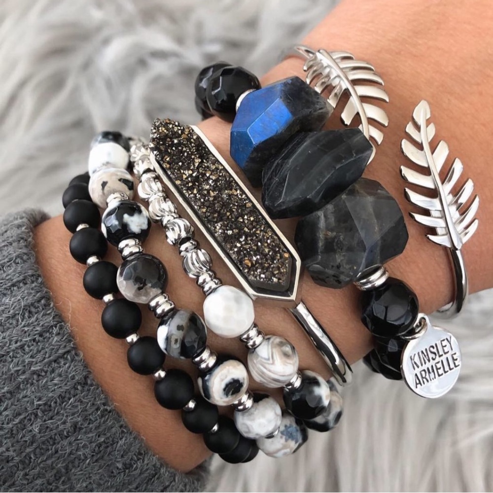 Kinsley Armelle Black/Silver Bracelet Stack